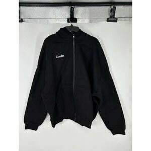 Comfrt Cloud Hoodie Large Black Midnight Full Zip Up Jacket Fleece Sweatshirt